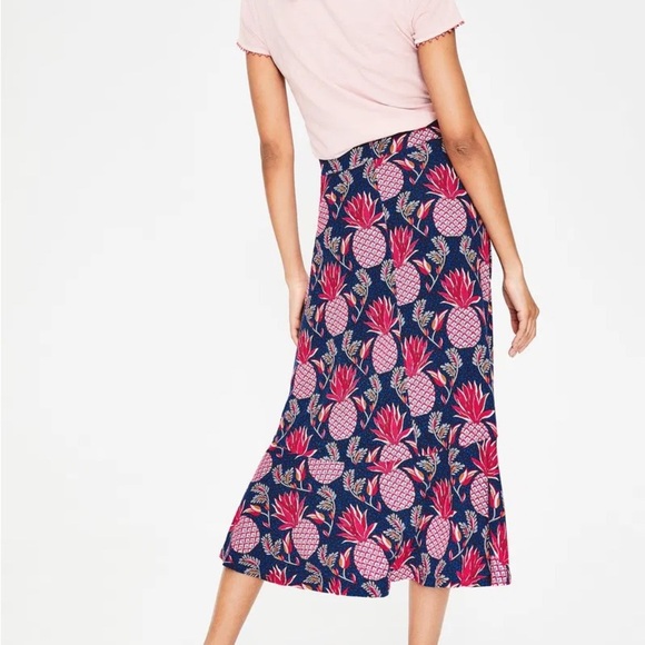 Boden Fluted Hem Jersey Knit Skirt Stretch Boho Bohemian Workwear Hippie Size 8 - Picture 3 of 7